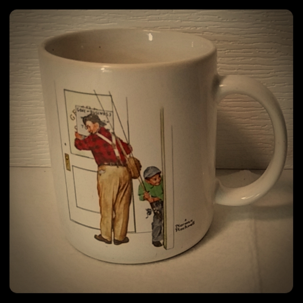 Norman Rockwell closed for business coffee mug